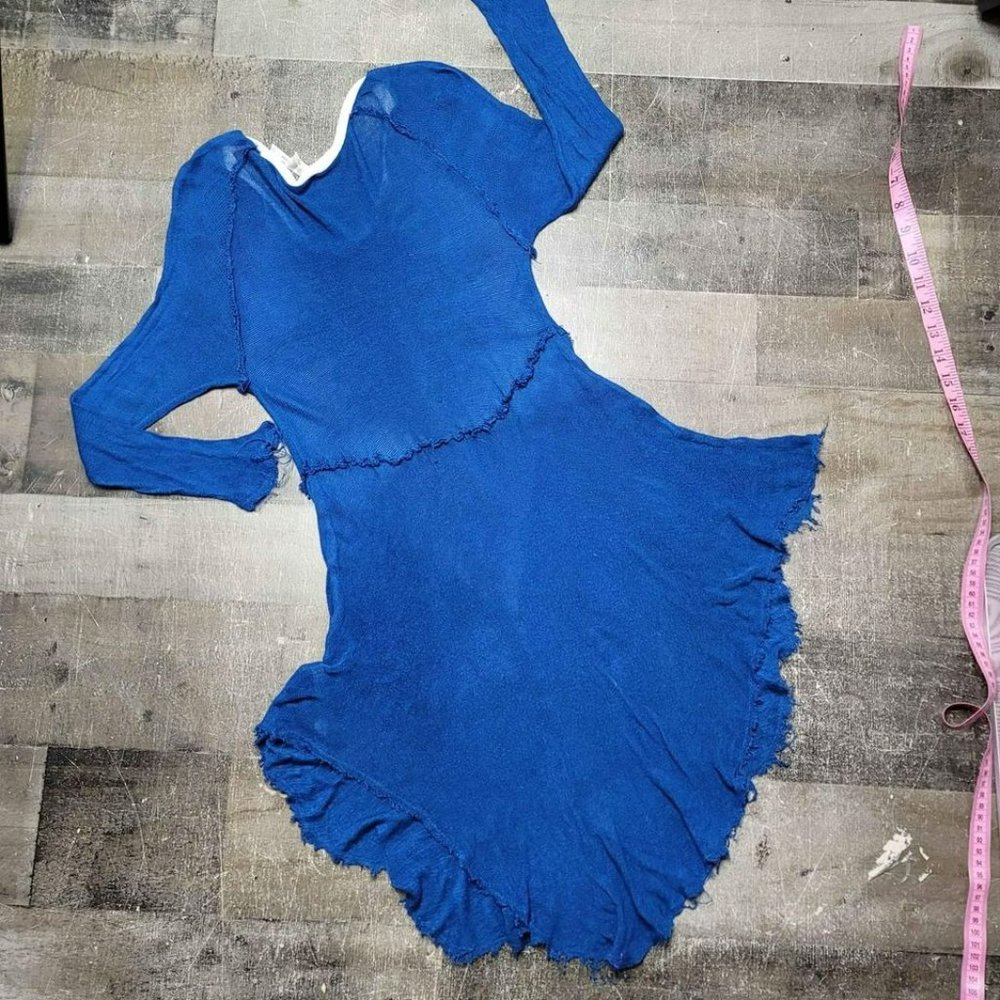 Free People blue lace see-through dress a size small - Picture 5 of 8